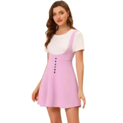 Allegra K Women's Button Overalls Pinafore Suspenders Skirt -Allegra K GUEST 001eb487 9780 44a1 aa2e 2e04b7e70aa3