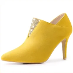 Allegra K Women's Pointy Toe Rhinestones Pull On Stiletto Heel Ankle Booties -Allegra K GUEST 0031611f eb8a 42ab bad4 8d93c49693cd