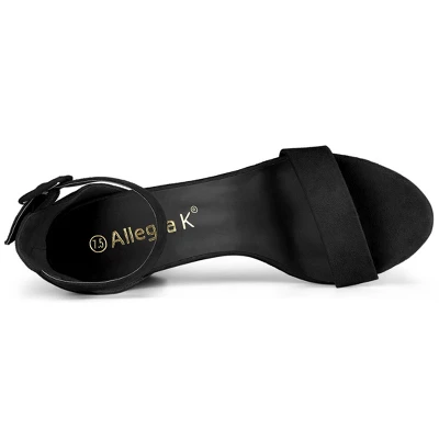 Allegra K Women's High Buckle Ankle Strap Chunky Heel 4 Allegra K Women's High Buckle Ankle Strap Chunky Heel - Image 4