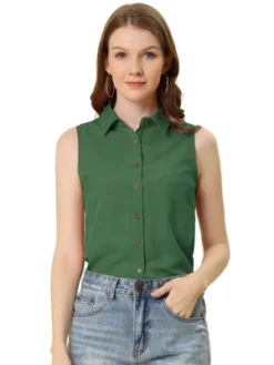 Allegra K Women's Single Breasted Casual Office Sleeveless Shirt 23 Allegra K Women's Single Breasted Casual Office Sleeveless Shirt -Allegra K GUEST 01bc6a0c ac74 4e5c af7d b5f0a43d28ec