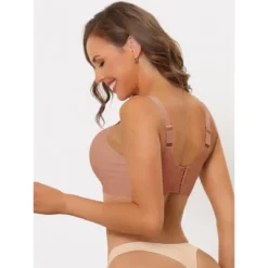 Allegra K Women's No Show Smooth Comfort Adjustable Wide Straps Wireless Minimizers Bras -Allegra K GUEST 021e888a cba2 4320 8215 b4a3291fc5d1