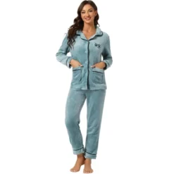 Allegra K Women's Flannel Button Down Lounge Winter Long Sleeves Pajama Sets -Allegra K GUEST 03d7758a 4613 4e08 b722 5b7f865cb90a