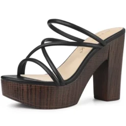 Allegra K Women's Platform Crisscross Strap Chunky Heel Slide Sandals -Allegra K GUEST 04c1fe94 fbbb 439b 8194 9e119b8127b3
