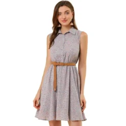 Allegra K Women's Floral Sleeveless Half Placket Above Knee Belted Summer Dress 36 Allegra K Women's Floral Sleeveless Half Placket Above Knee Belted Summer Dress -Allegra K GUEST 05e02f85 a010 4b1e 86d1 276acc061325