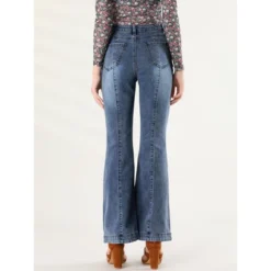Allegra K Women's Retro High Waist Stretchy Flare Denim Jeans -Allegra K GUEST 0798170e 9f83 4cb7 9284 13c568b611c7