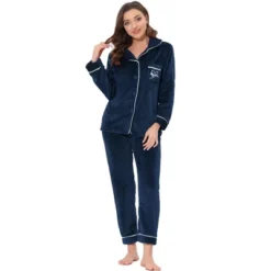Allegra K Women's Flannel Button Down Lounge Winter Long Sleeves Pajama Sets -Allegra K GUEST 07adad05 eabd 4703 b025 7059dedb5eff