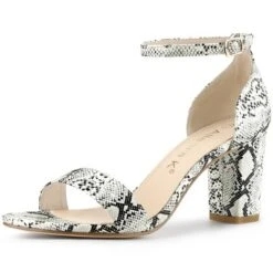Allegra K Women's Snakeskin Chunky Heels Ankle Strap Sandals -Allegra K GUEST 07b7f253 c656 46ca b1f7 f962bad22e9f