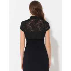 Allegra K Women's Lace Stand Collar Short Sleeves Elegant Shrug -Allegra K GUEST 07e8117c b0ba 45c1 a167 dd9b425241ca