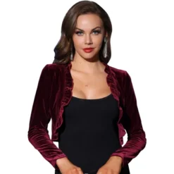 Allegra K Women's Cocktail Party Open Front Cardigan Long Sleeve Cropped Velvet Shrug Top 10 Allegra K Women's Cocktail Party Open Front Cardigan Long Sleeve Cropped Velvet Shrug Top -Allegra K GUEST 0847bd75 6921 475e b3fd 8a96bd6d91fd