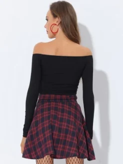 Allegra K Women's School Plaid Cotton Mini Tartan Skater Skirt -Allegra K GUEST 09703bd7 2868 4d37 b7ee d9c2afd42ebe