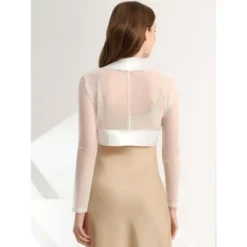 Allegra K Women's Elegant Bolero Wedding Business Open Front Crop Cardigan Shrugs -Allegra K GUEST 0a794915 d84a 4fff 8dbf 3238b4191645