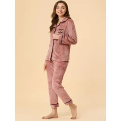 Allegra K Women's Flannel Button Down Lounge Winter Long Sleeves Pajama Sets -Allegra K GUEST 0ab6af6b 0acb 4905 84af e7eaa84a26b0