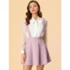 Allegra K Women's Ruffle Strap Solid A-line Flared Suspender Mini Skirt