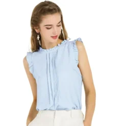 Allegra K Women's Ruffled Business Office 1950s Vintage Sleeveless Blouses -Allegra K GUEST 0ce2465b e7b2 4e30 a4c6 47ed5f646e86