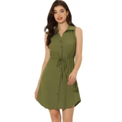 Allegra K Women's Collar Button Down Tie Waist Above Knee Chambray Shirt Dress -Allegra K GUEST 0e0f61c8 5bf3 4b5a b2b6 2dca53057c29