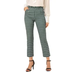Allegra K Women's Plaid High Waist Elastic Back Office Work Ankle Pants -Allegra K GUEST 0e57f024 02ec 48d4 9e75 af8323fdd85b