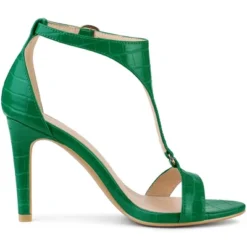 Allegra K Women's T Strap Croc Embossed Stiletto Heel Sandals -Allegra K GUEST 0e65586b 837d 4f74 b282 22c5bfa500e0