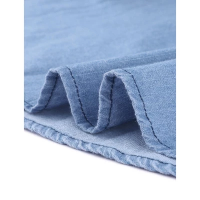 Allegra K Women's Button Down Belted Pleated Flare A-line Denim Shirt Dress 5 Allegra K Women's Button Down Belted Pleated Flare A-line Denim Shirt Dress - Image 5