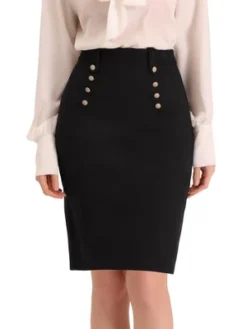 Allegra K Women's Bodycon Faux Suede Above Knee Pencil Skirt -Allegra K GUEST 0f946e47 a6aa 402e 9c1e 3395ba29ab4f