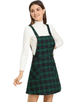 Allegra K Women's Plaid Tartan Button Decor A-Line Pinafore Overall Dress -Allegra K GUEST 0fb695b1 8d51 4ec8 8192 6c2b9963a72f