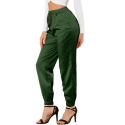 Allegra K Women's Drawstring Elastic Waist Athleisure Pants Ankle Length Satin Joggers With Pocket 29 Allegra K Women's Drawstring Elastic Waist Athleisure Pants Ankle Length Satin Joggers With Pocket -Allegra K GUEST 0ff3a824 e476 4db7 a666 87140dcb847f