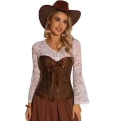 Allegra K Women's Victorian Style Strapless Lace Up Bustier Top -Allegra K GUEST 10d9f287 6ea2 4164 8fcc ee98ea0d7be3