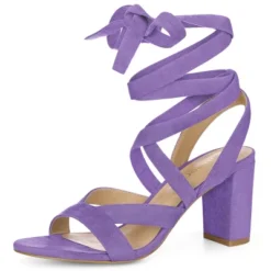 Allegra K Women's Crisscross Chunky Heel Lace Ups Sandals -Allegra K GUEST 10e720f5 47b9 40a8 bf45 877a957471bf