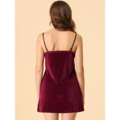 Allegra K Women's Velvet Pajama Set Lace Cami Dress Midi Robe Sets Nightdress -Allegra K GUEST 10ea71cb adf8 49b1 b264 80b878b80e1b