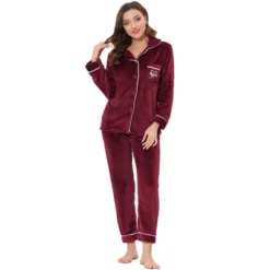 Allegra K Women's Flannel Button Down Lounge Winter Long Sleeves Pajama Sets -Allegra K GUEST 122c4bb7 8f6b 4c6f 9fea d4939e584b7b