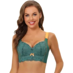 Allegra K Women's Wide Straps High Back Padded Lace Push Up Full Coverage Bralette -Allegra K GUEST 12d230ec ac80 4742 a0e3 b58fbbfbc94f