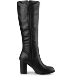 Allegra K Women's Round Toe Stacked Block Heels Knee High Boots -Allegra K GUEST 131e39c7 6b2a 458a 993c 9f728e84becc