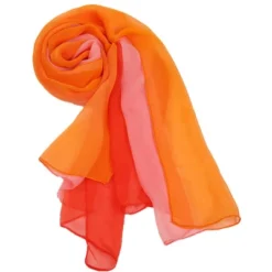 Allegra K Women Long Chiffon Light Silky Gradient Color Shawl Wrap Scarf