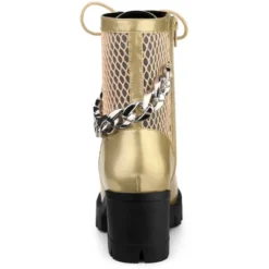 Allegra K Women's Platform Chain Chunky Heel Combat Boots -Allegra K GUEST 13b977a2 41c4 48b7 af7a f193ecb6eeed