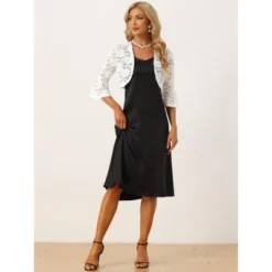 Allegra K Women's Elegant Lace Bell Sleeves Open Front Evening Shrug -Allegra K GUEST 1421c4ae 2455 4257 a1b0 2ec3ef36d88e