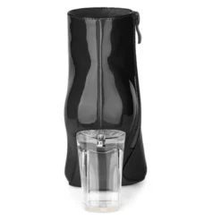 Allegra K Women's Clear Heel Pointy Toe Chunky Heels Ankle Boots -Allegra K GUEST 1484d309 2201 4a85 bef9 08e8ed279d14