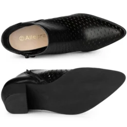 Allegra K Women's Perforated Chunky Heels Zipper Western Ankle Booties 11 Allegra K Women's Perforated Chunky Heels Zipper Western Ankle Booties -Allegra K GUEST 14c548dc f427 4acd a5b0 044359cda247