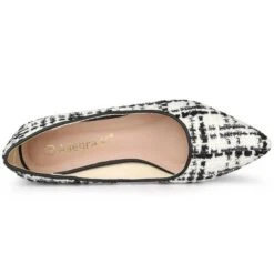 Allegra K Women's Pointy Toe Knitted Print Chunky Heels Pumps -Allegra K GUEST 150c45a5 d11f 4d1b a83b 040f50f74244