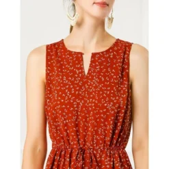 Allegra K Women's Floral Printed Split Neck Drawstring Waist Sleeveless A-Line Midi Dress 22 Allegra K Women's Floral Printed Split Neck Drawstring Waist Sleeveless A-Line Midi Dress -Allegra K GUEST 1781eeee 0895 4cb8 9475 14ea558728f3