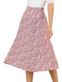 Allegra K Women's Print Peasant Elastic Waist A-Line Midi Skirts -Allegra K GUEST 18e305b6 1d3c 437e b785 3d27d2ac75a6