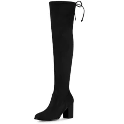 Allegra K Women's Round Toe Chunky Heel Over The Knee High Boots -Allegra K GUEST 1a741cb0 79de 49be 827d 52e084c16f9f