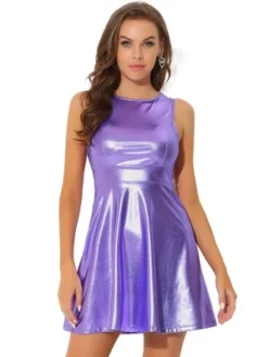 Allegra K Women's Metallic Sleeveless High Waist Party Holographic Dress -Allegra K GUEST 1b3da9ba d982 4ba1 9039 8a5dadc8f817