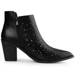 Allegra K Women's Perforated Chunky Heels Zipper Western Ankle Booties 12 Allegra K Women's Perforated Chunky Heels Zipper Western Ankle Booties -Allegra K GUEST 1b8ce205 2ad2 4c21 bb10 0ff4fb453e8c