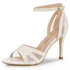 Allegra K Women's Glitter Ankle Strap Stiletto Heels -Allegra K GUEST 1bc348ef f87f 4b3e 8710 c9ec5217778f