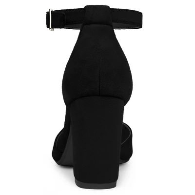Allegra K Women's Ankle Strap Pointed Toe Block Heels Pumps 3 Allegra K Women's Ankle Strap Pointed Toe Block Heels Pumps - Image 3