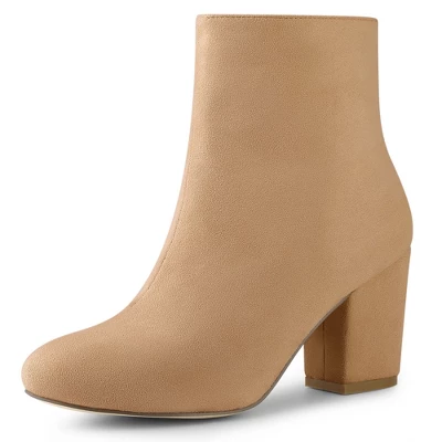 Allegra K Women Round Toe Side Zipper Block Heel Ankle Boots 11 Allegra K Women Round Toe Side Zipper Block Heel Ankle Boots - Image 11