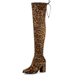 Allegra K Women's Round Toe Chunky Heel Over The Knee High Boots -Allegra K GUEST 1cb832c3 7a15 4e33 b060 495604017be5