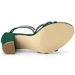 Allegra K Women's Rhinestones Strappy Chunky Heel -Allegra K GUEST 1cdb1d18 6c9e 497c 88a9 b388b225bd64