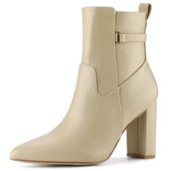 Allegra K Women's Pointed Toe Chunky High Heels Ankle Boots -Allegra K GUEST 1cdf8594 dc0a 4139 8e14 fba8e1d5c724