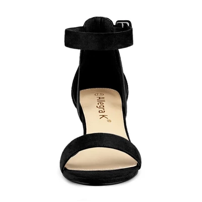 Allegra K Women's Ankle Strap Block Low Heel 2 Allegra K Women's Ankle Strap Block Low Heel - Image 2