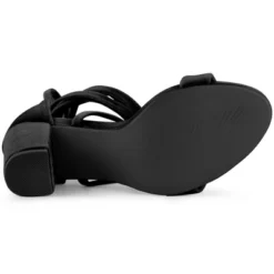 Allegra K Women's Velvet Lace-Up Chunky Heel Sandals -Allegra K GUEST 1d12d9a5 19eb 4edb ae43 061da9fd81e2